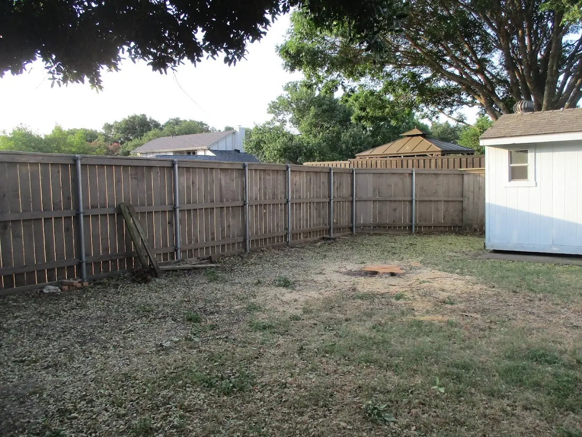 Cleared yard after professional tree removal in Pontiac